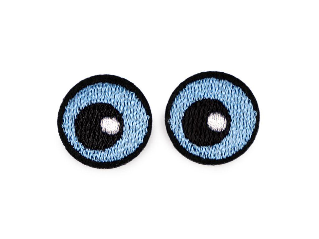 Bügelbild Applikation Augen 22mm weiß braun grün blau 1Stk.